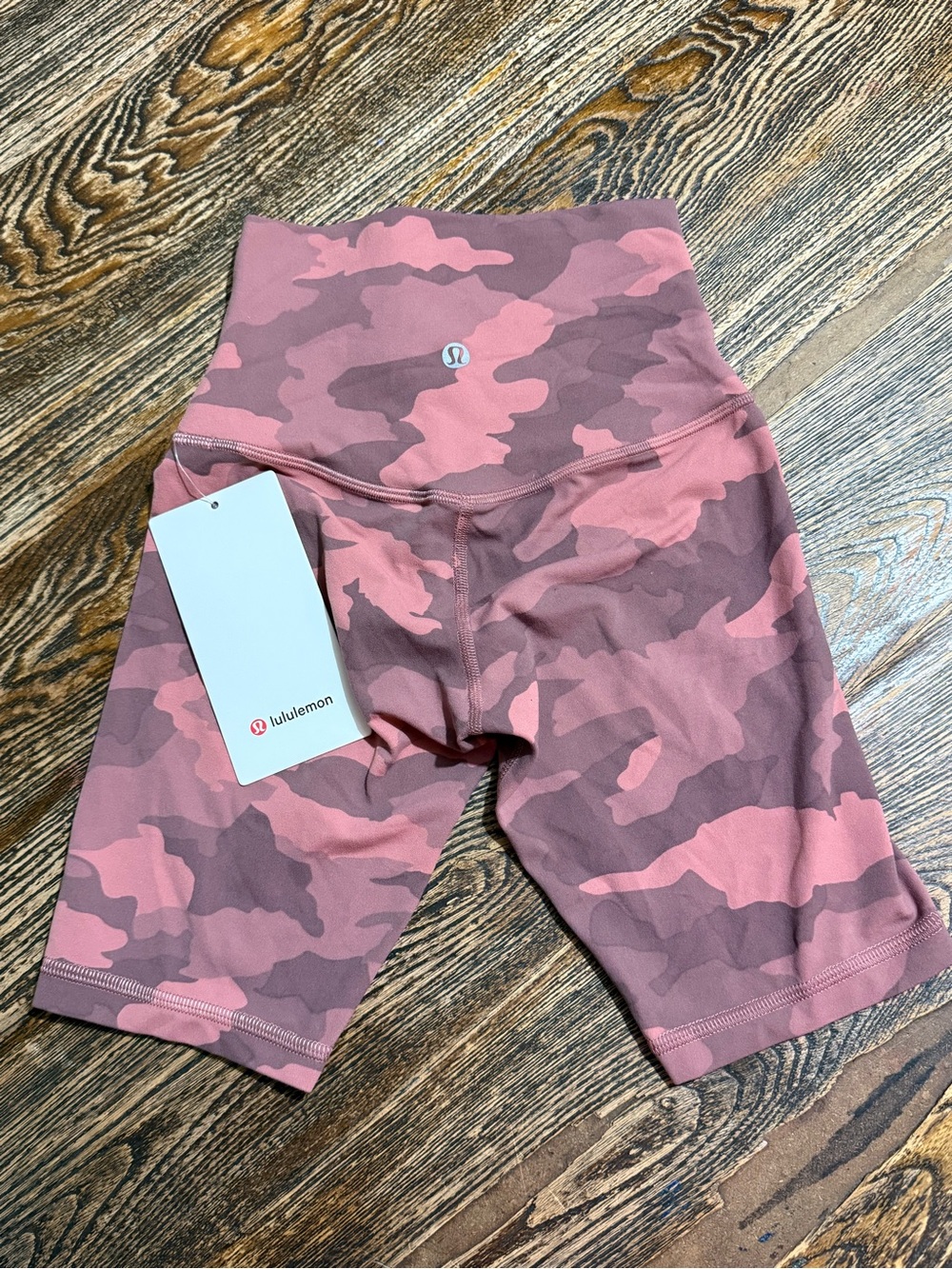 lululemon athletica Pink Camo High-Rise Bike Shorts